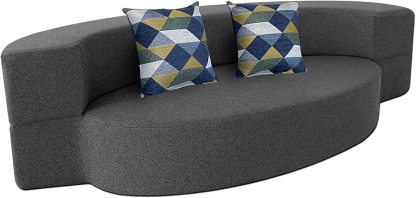 Nigoone - Sofá plegable tamaño Queen de espuma viscoelástica con 2 almohadas, sillón perezoso, triple futón, camas convertibles, funda lavable, gris oscuro