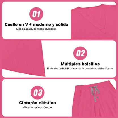 Conjunto de uniforme médico estilo jogger JELRISOFIT (Paquete de 3 piezas)