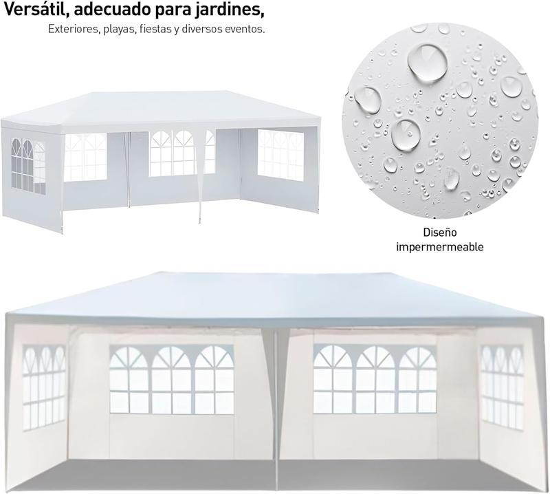 Bluelander Toldo con Carpa Impermeable con Ventanas Laterales para Eventos Fiestas y Jardín Espacio Protegido y Fresco