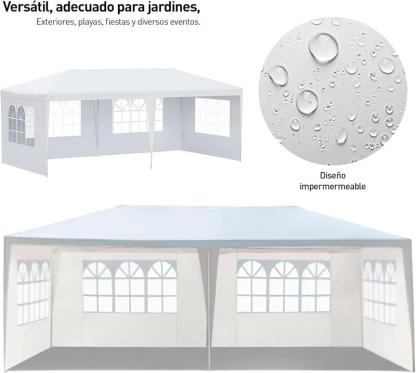Bluelander Toldo con Carpa Impermeable con Ventanas Laterales para Eventos Fiestas y Jardín Espacio Protegido y Fresco