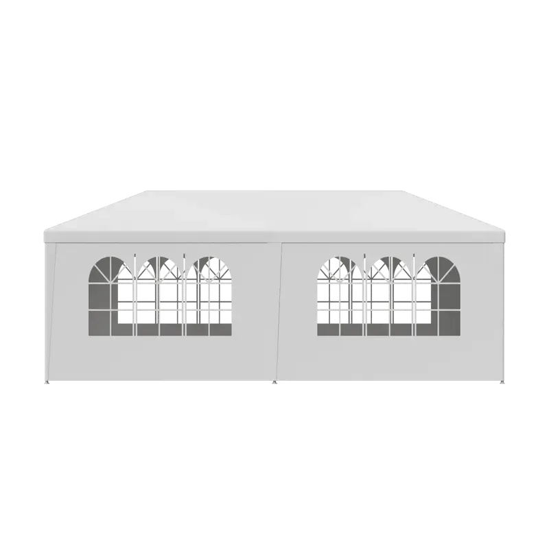 Gran carpa exterior con toldo - Carpa de 10x20 pies, estructura de acero blanco, protección UV para bodas, eventos de catering (tiendas de campaña y accesorios para deportes, acampada y senderismo al aire libre), toldo desmontable.