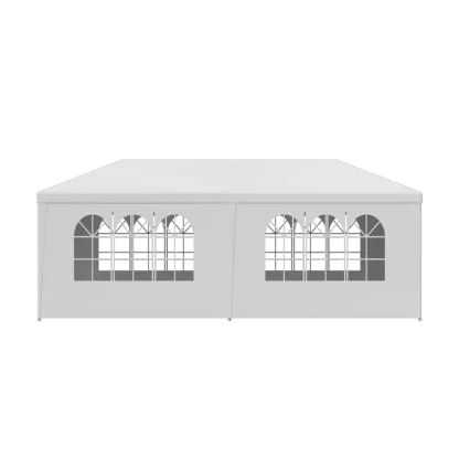 Gran carpa exterior con toldo - Carpa de 10x20 pies, estructura de acero blanco, protección UV para bodas, eventos de catering (tiendas de campaña y accesorios para deportes, acampada y senderismo al aire libre), toldo desmontable.