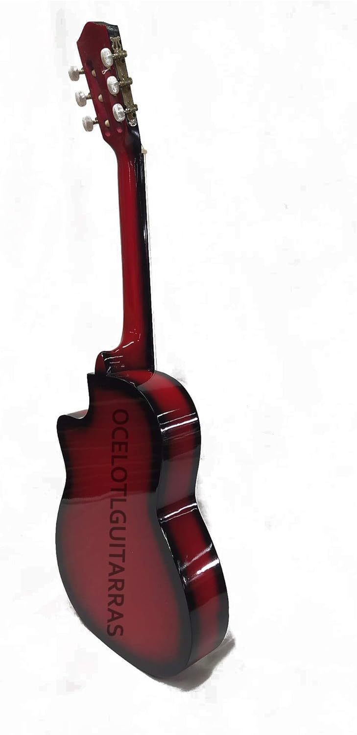Guitarra Acústica Curva Ocelotl® Paquete Vital De Accesorios (Negro)