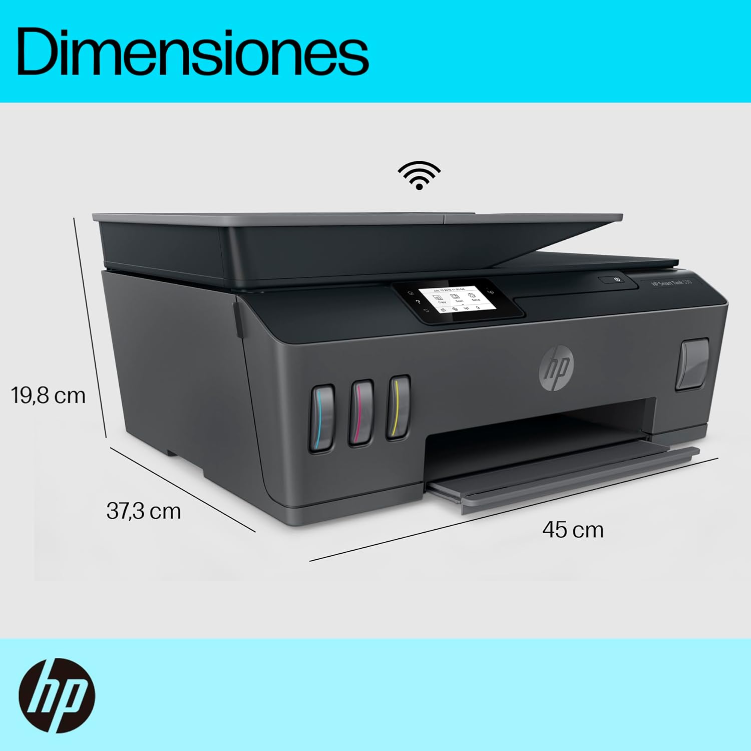 HP Impresora Multifuncional HP Smart Tank 530, Tinta Continua, Color, Wi-Fi, Dúplex (Doble Cara) Manual, ADF Alimentador Automático (4SB24A)