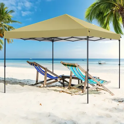 Gazebo con toldo emergente de tela Oxford impermeable portátil de 10x10 con ventanas de malla - Fácil de instalar, 4 estacas y cuerda - Adecuado para 8 personas, normalmente impermeable, soportes de aleación, cierre de cremallera