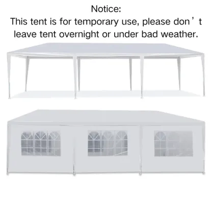 Gran carpa exterior con toldo - Carpa de 10x20 pies, estructura de acero blanco, protección UV para bodas, eventos de catering (tiendas de campaña y accesorios para deportes, acampada y senderismo al aire libre), toldo desmontable.