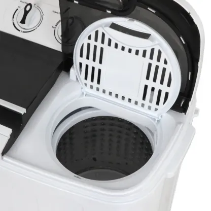 Lavadora portátil de doble tina con escurridor y secadora centrífuga Segawe - Motor silencioso, unidad con cable ligera, tamaño compacto, enchufe estándar, ideal para apartamentos, residencias estudiantiles y condominios (6 kg/4,5 kg/4 kg con un solo cubo