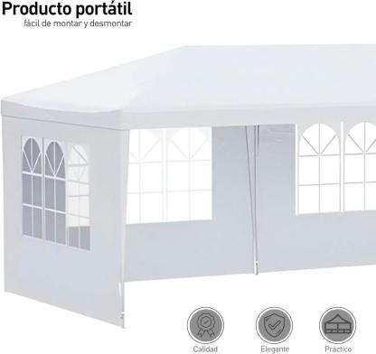 Bluelander Toldo con Carpa Impermeable con Ventanas Laterales para Eventos Fiestas y Jardín Espacio Protegido y Fresco
