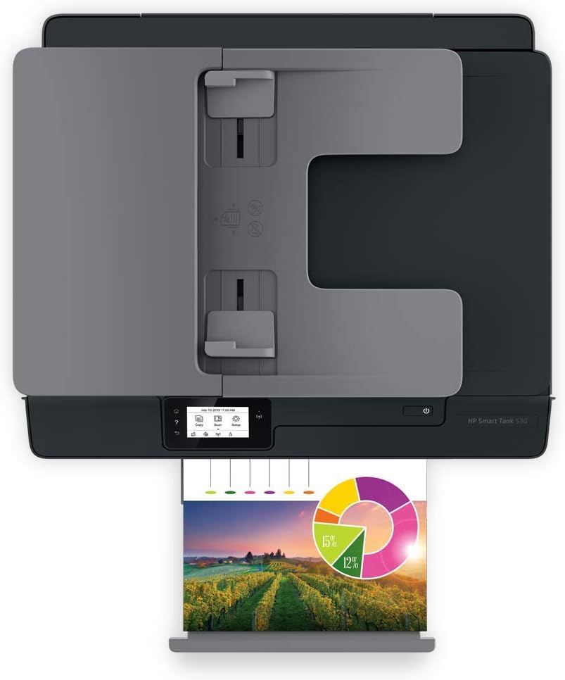 HP Impresora Multifuncional HP Smart Tank 530, Tinta Continua, Color, Wi-Fi, Dúplex (Doble Cara) Manual, ADF Alimentador Automático (4SB24A)