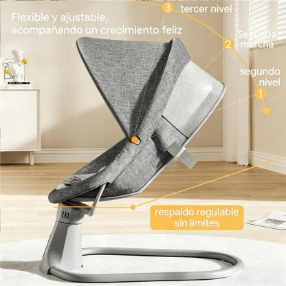 FLYBB Silla mecedora eléctrica para bebé, asiento reclinable regulable, ideal para dormir y calmar al bebé