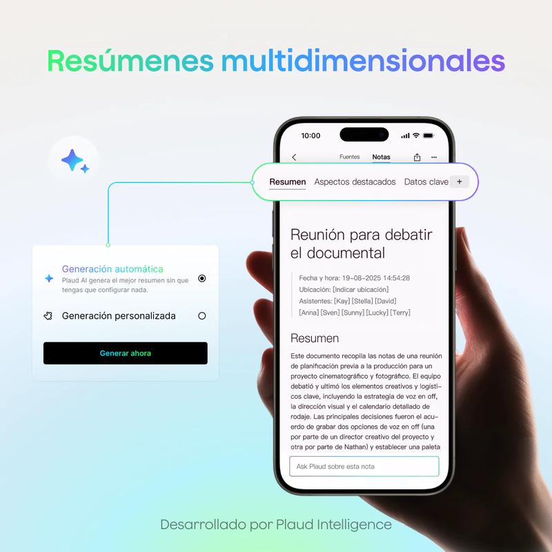Plaud Note Pro grabadora de voz profesional con IA para reuniones de negocios, llamadas & entrevistas, 4 micrófonos MEMS, pantalla de visualización instantánea, autonomía de 50 horas, transcripción & resumen con IA, gadget de oficina premium & regalo de n