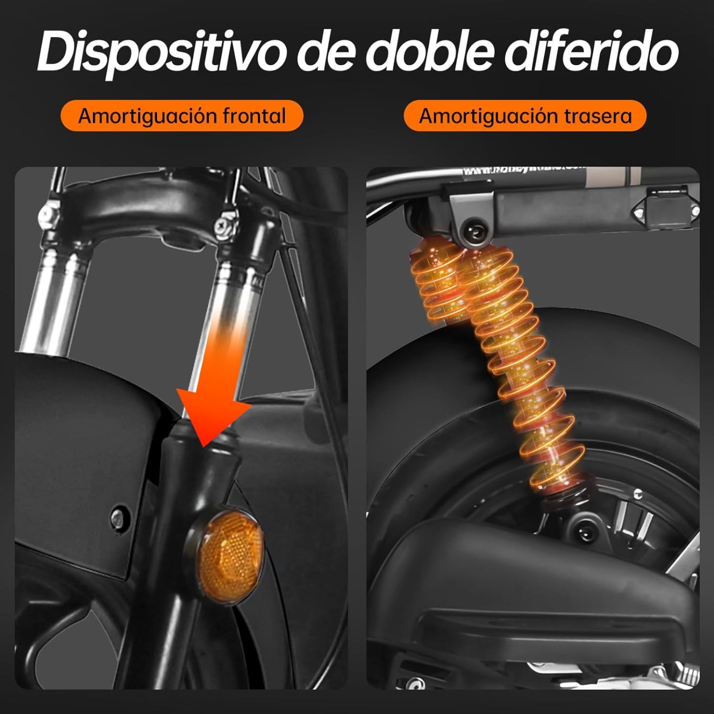HONEYWHALE U1s Bicicleta eléctrica para adultos, bicicleta eléctrica con alarma, motor máximo 650W, velocidad máxima 31KM/H, autónoma 60-65KM, batería de gran capacidad 20AH, dos asientos