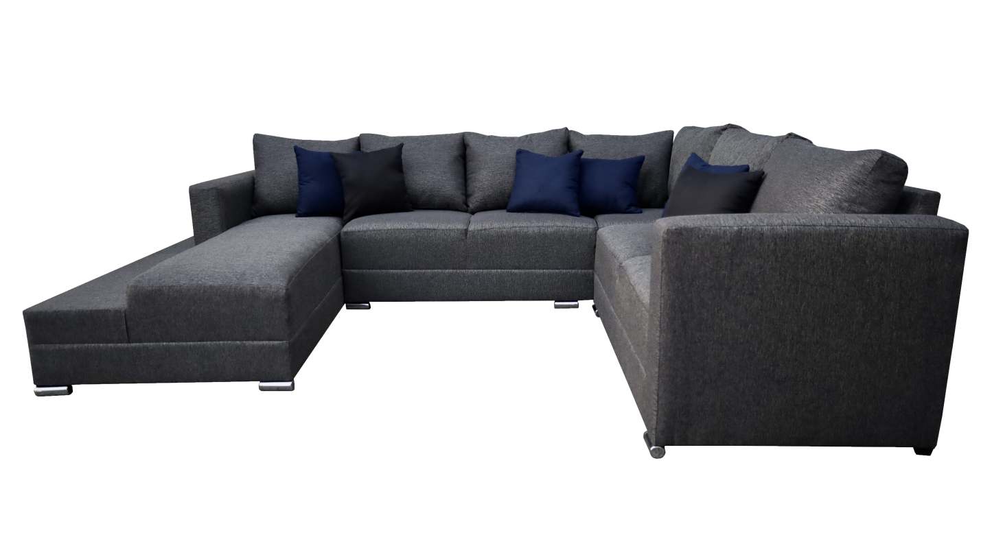 Sala esquinera en U El Bazar Store modelo Corbel gris oxford 4 salas en 1
