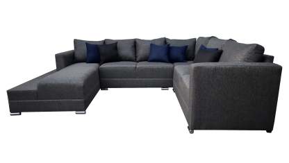 Sala esquinera en U El Bazar Store modelo Corbel gris oxford 4 salas en 1