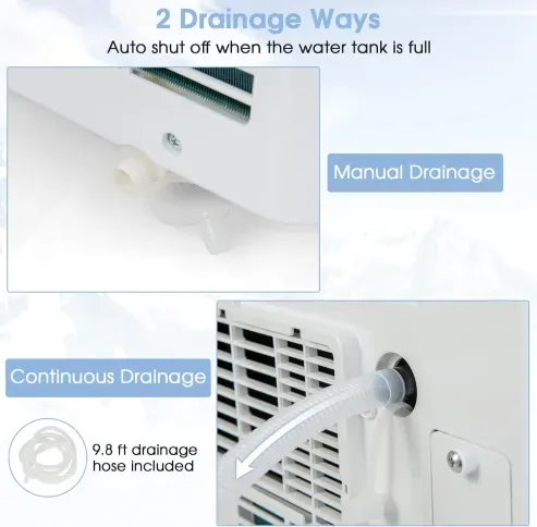 Acondicionador de aire portátil, 10000 BTU con deshumidificador integrado, refresca hasta 250 metros cuadrados Pies