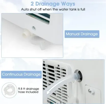 Acondicionador de aire portátil, 10000 BTU con deshumidificador integrado, refresca hasta 250 metros cuadrados Pies