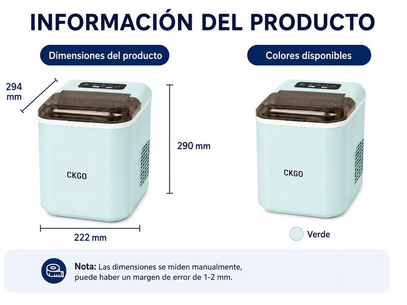 CKGO-i5 Máquina de Hielo Inteligente Hielo Rápido en Minutos Portátil y Compacta