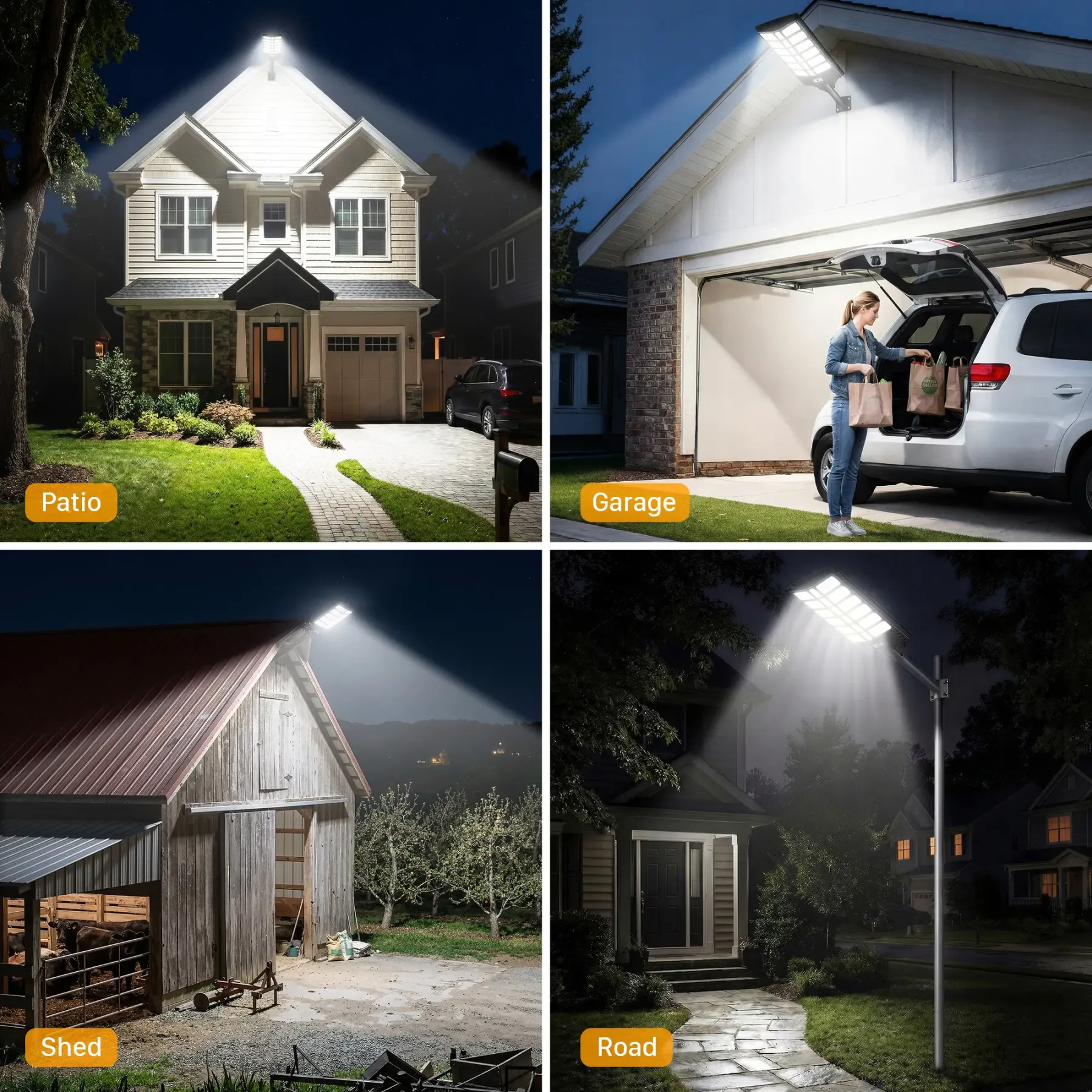 Lámpara solar de pared para exteriores – LED con sensor de movimiento y 3 modos | Luz de seguridad impermeable IP66 con control remoto | Luz para jardín, patio y porche | Iluminación solar para exteriores
