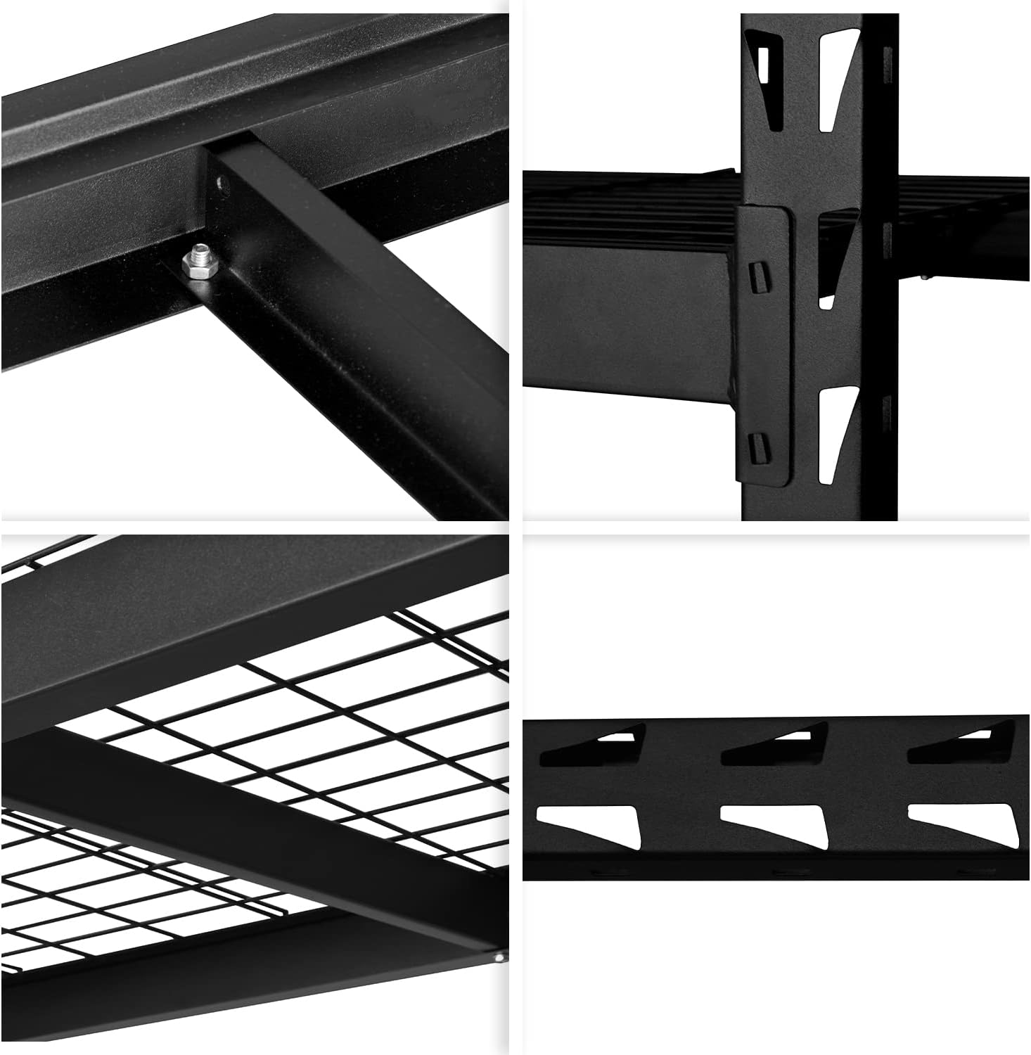 Rack & Pack Estante de Acero 4 Niveles 183 X 61 cm Organizador de Uso Rudo Soporta 2 Toneladas Anaqueles para Negocio Ajustable con 4 Repisas Estanteria Metalica Industrial Almacenamiento Color Negro