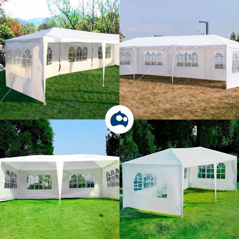 Bluelander Toldo con Carpa Impermeable con Ventanas Laterales para Eventos Fiestas y Jardín Espacio Protegido y Fresco