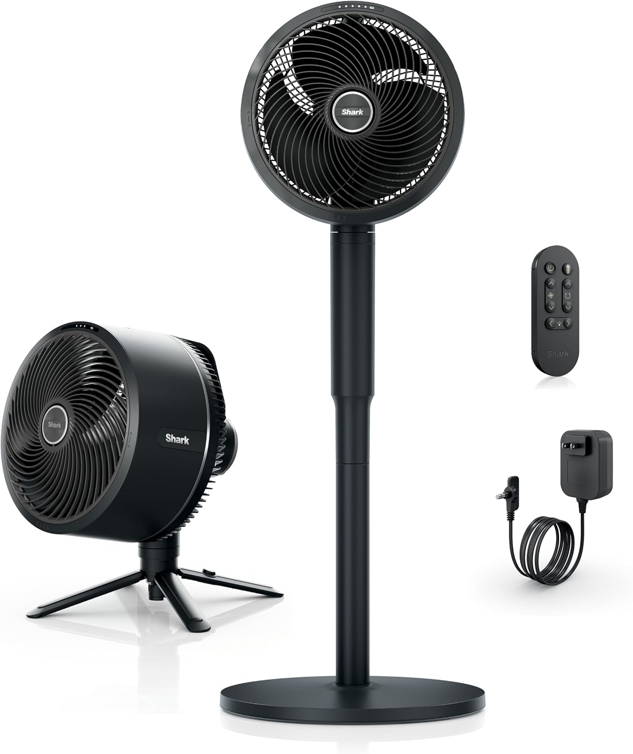 SHARK Ventilador FlexBreeze, Portátil, Inalámbrico y con Cable, Transformable, Silencioso, Interior y Exterior, Control Remoto, Color Gris, FA200