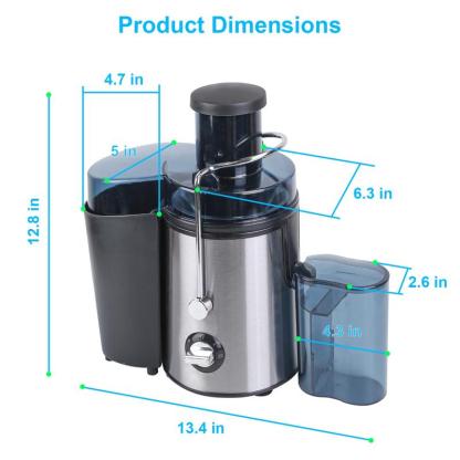 Boyuevi - 3" - Tolva de alimentación para frutas y verduras enteras, exprimidor eléctrico multifunción de 800 W para uso doméstico, exprimidor centrífugo con jarra de jugo de 30 oz, fácil de limpiar, licuadora sin BPA.