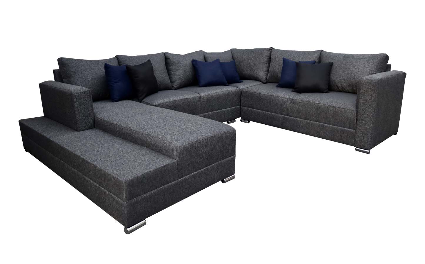 Sala esquinera en U El Bazar Store modelo Corbel gris oxford 4 salas e