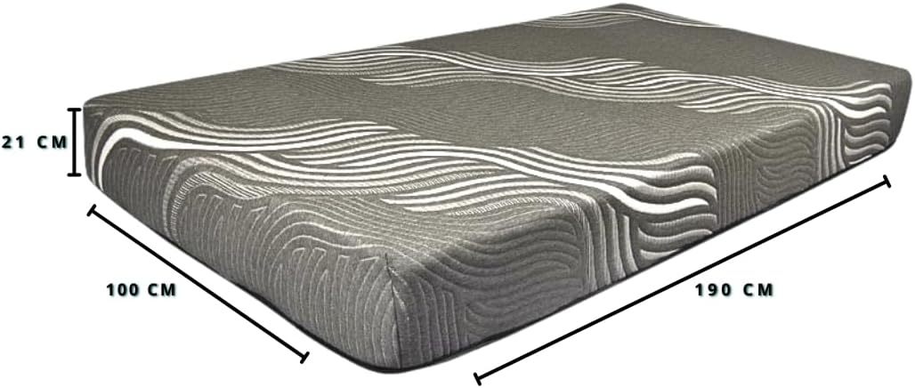 COLCHONES MONAL CONFORT, Colchón de 21 cm de Grueso | Memory Foam | Colchon en Caja | Semi Firme | Descanso repardor |colchón Modelo Slim Gray (Individual)
