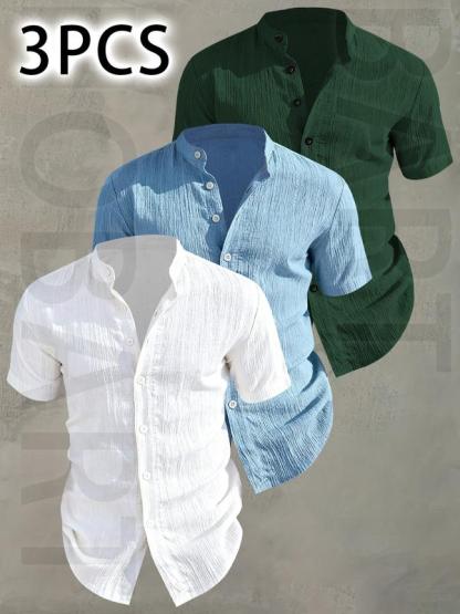 Paquete de 3 Camisas de Manga Corta para Hombre