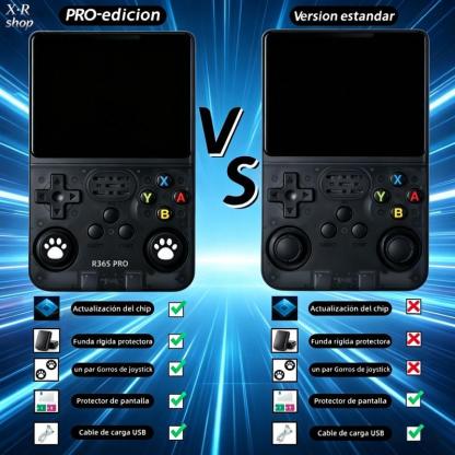Versión R36S PRO / Estándar R36S, consola de videojuegos retro portátil, dos modelos disponibles. Sistema Linux, 23+ emuladores de alta gama, pantalla 4K de 3.5 pulgadas, almacenamiento 64G/128G opcional, con más de 20.000 / 40.000 juegos integrados.