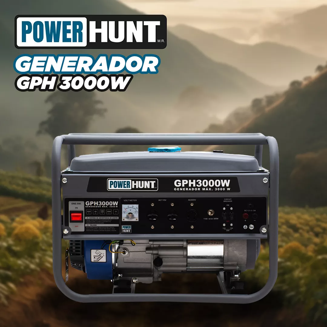 Generador Portatil Powerhunt 3000w 110/220v A Gasolina M/4t