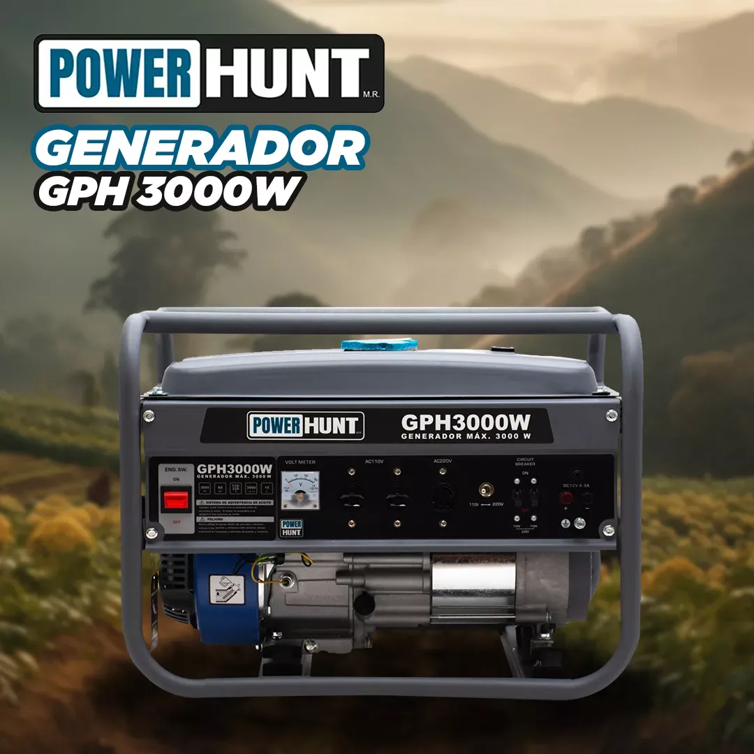 Generador Portatil Powerhunt 3000w 110/220v A Gasolina M/4t
