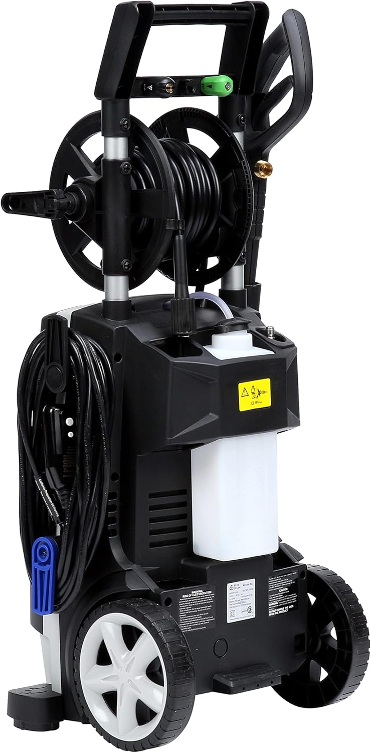 AR Blue Clean AR390SS 2000 PSI - Limpiador eléctrico con Pistola de Spray, Varilla, Manguera DE 76,2 cm y Cable de alimentación DE 88,9 cm, Color Azul, Azul, 1-Paquete