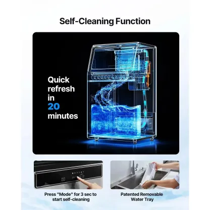 Máquina de hielo comercial, capacidad de 130 libras/24 h y almacenamiento de 33 libras, 45 cubitos por ciclo; fabricadora de hielo de acero inoxidable (independiente o empotrable) con pantalla LED y autolimpieza, ideal para hogares, bares y restaura