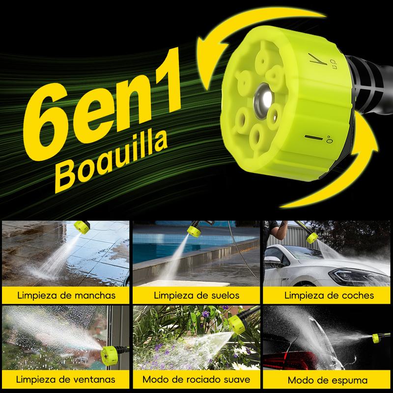 SEESE Hidrolavadora Inalámbrica 21V Portátil De Alta Presión Con Batería Recargable Para Lavar Autos Jardín Hogar, ideal como regalo festivo.