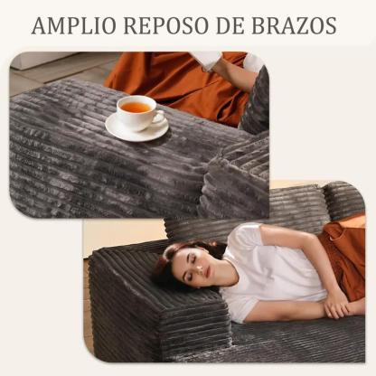 【Dos Paquetes】Soifas 260cm Sofá Modular Sin Brazos de Terciopelo Nube de Felpa con Chaise Longue, Sin Montaje Requerido - Juego de Sofá Esquinero en L con Configuración Flexible 04
