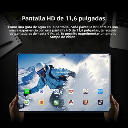 Galaxy Tablet PRO12  11.6Pulgadas Android 16 Última Versión | 16GB RAM + 1024GB Almacenamiento Expandible | Pantalla Grande HD | Batería 10000mAh | WiFi 5G | Ideal para Clases, Trabajo y Regalo Navideño