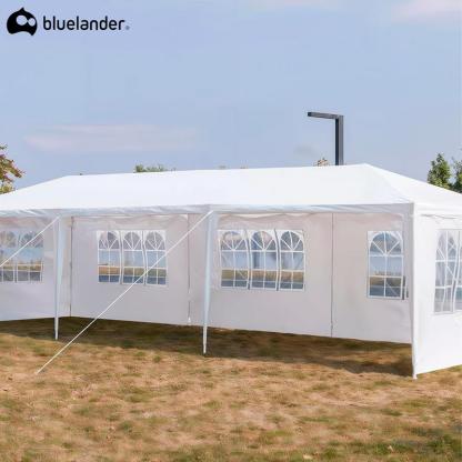 Bluelander Toldo con Carpa Impermeable con Ventanas Laterales para Eventos Fiestas y Jardín Espacio Protegido y Fresco
