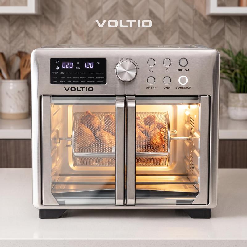 Horno Freidora de Aire 25L Rostizador Puerta Francesa