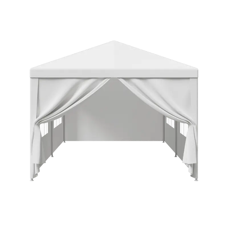 Gran carpa exterior con toldo - Carpa de 10x20 pies, estructura de acero blanco, protección UV para bodas, eventos de catering (tiendas de campaña y accesorios para deportes, acampada y senderismo al aire libre), toldo desmontable.