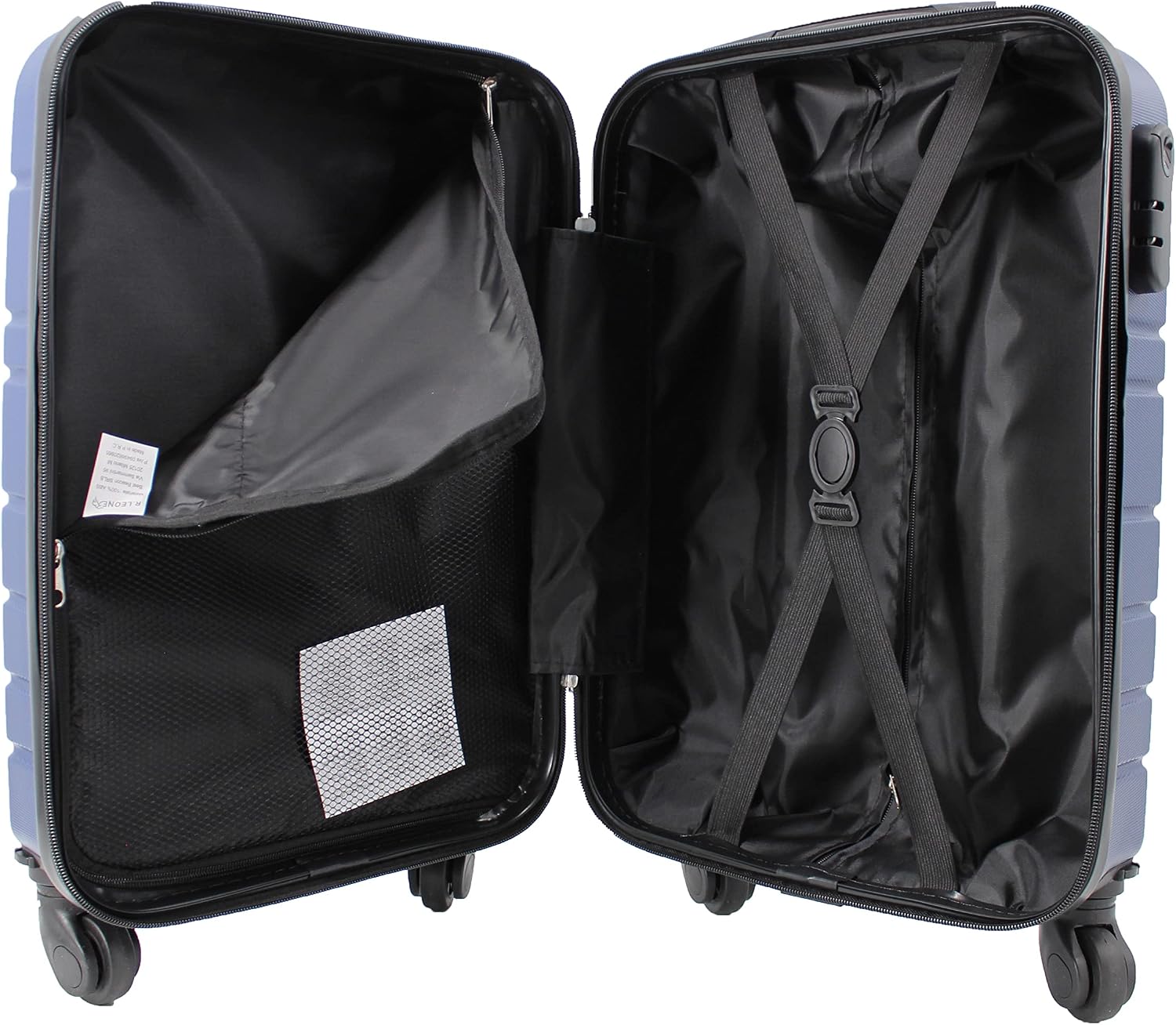Maleta R.Leone EasyJet, 45 x 36 x 20 cm, ABS, 4 ruedas autónomas (Azul, Maleta 611 50 x 33 x 20 cm)