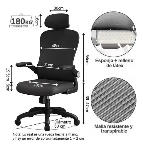 Silla Oficina Con Respaldo Y Giro Regulable Silla Ejecutiva