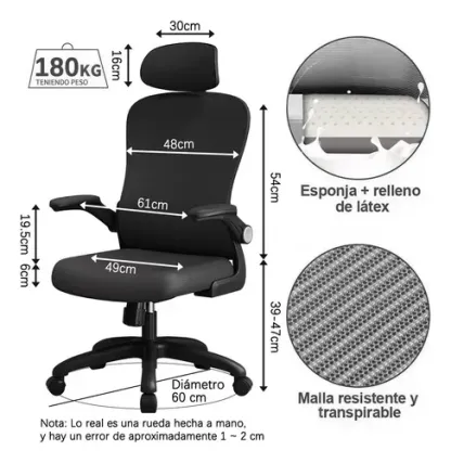Silla Oficina Con Respaldo Y Giro Regulable Silla Ejecutiva