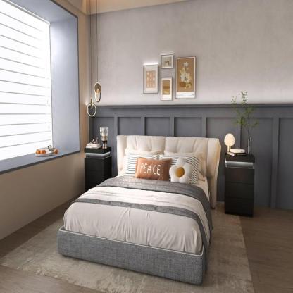 Mesita de Noche Inteligente con Luz LED Ajustable, 3 Cajones, Tapa Deslizante, Puertos USB y Tomas de Corriente, 45x35x68cm, Estación de Carga para Recámara, Negro