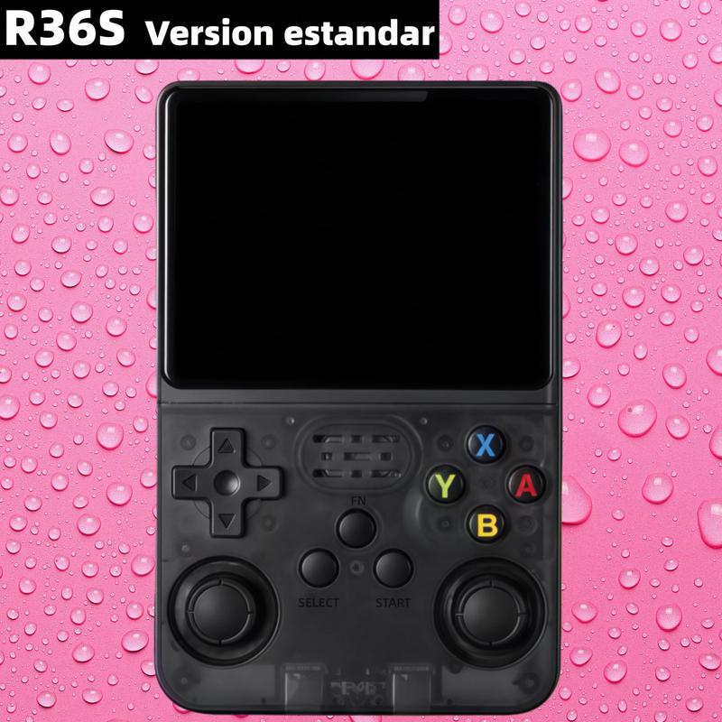 Versión R36S PRO / Estándar R36S, consola de videojuegos retro portátil, dos modelos disponibles. Sistema Linux, 23+ emuladores de alta gama, pantalla 4K de 3.5 pulgadas, almacenamiento 64G/128G opcional, con más de 20.000 / 40.000 juegos integrados.