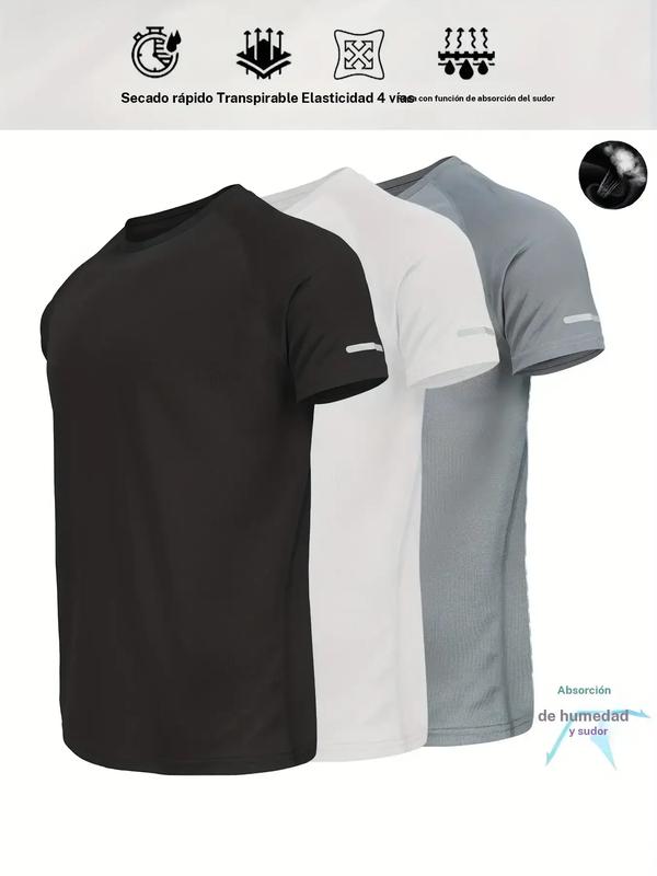 Camiseta informal de manga corta para hombre con diseño reflectante, top transpirable de verano para correr, gimnasio y entrenamiento deportivo, camiseta ajustada a rayas para uso diario al aire libre, ropa para exteriores