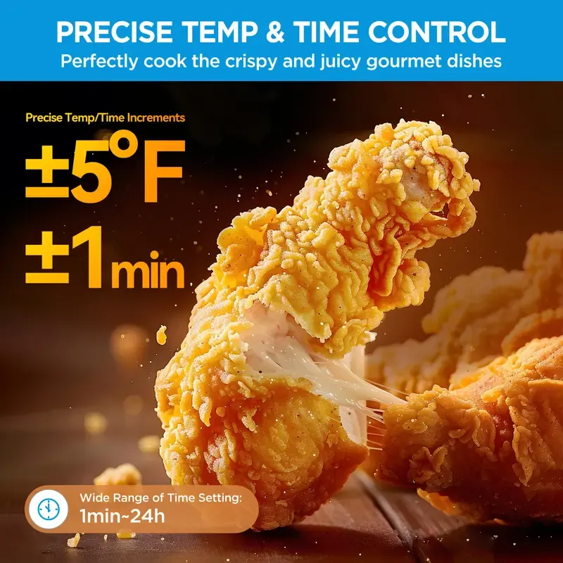 Horno tostador con freidora de aire y puerta francesa Midea Flexify de 26.4 cuartos de galón, horno freidora de aire extragrande de encimera 10 en 1, cocción un 25 % más rápida y un 90 % menos de aceite, ventilador de convección de diseño elegante, regalo
