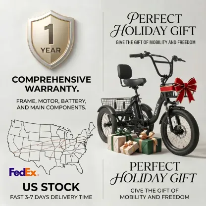 Bicicleta de carga ESKUTE para adultos, triciclo eléctrico plegable de 3 ruedas con motor de 1200 W, neumáticos anchos, respaldo y manillar de bicicleta, bicicletas eléctricas para adultos, pedaleo/asistencia/acelerador tiktokshopbacktoschool