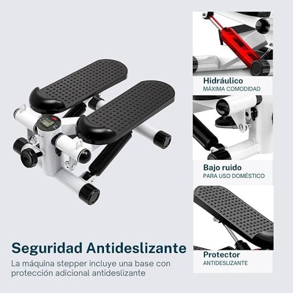 Bluelander Mini Escaladora Fitness con Monitor LCD y Bandas de Resistencia Removibles para Ejercicio en Casa