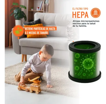 Aspiradora Truper Seco Mojado 3 Gal 3 HP 60 Hz Filtro HEPA Accesorios Incluidos ASP-03N Naranja